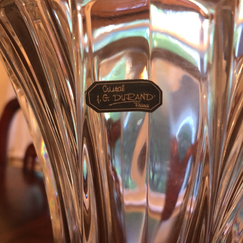 J G Durand l Vintage Crystal Floral Vase France - Picture 4 of 6